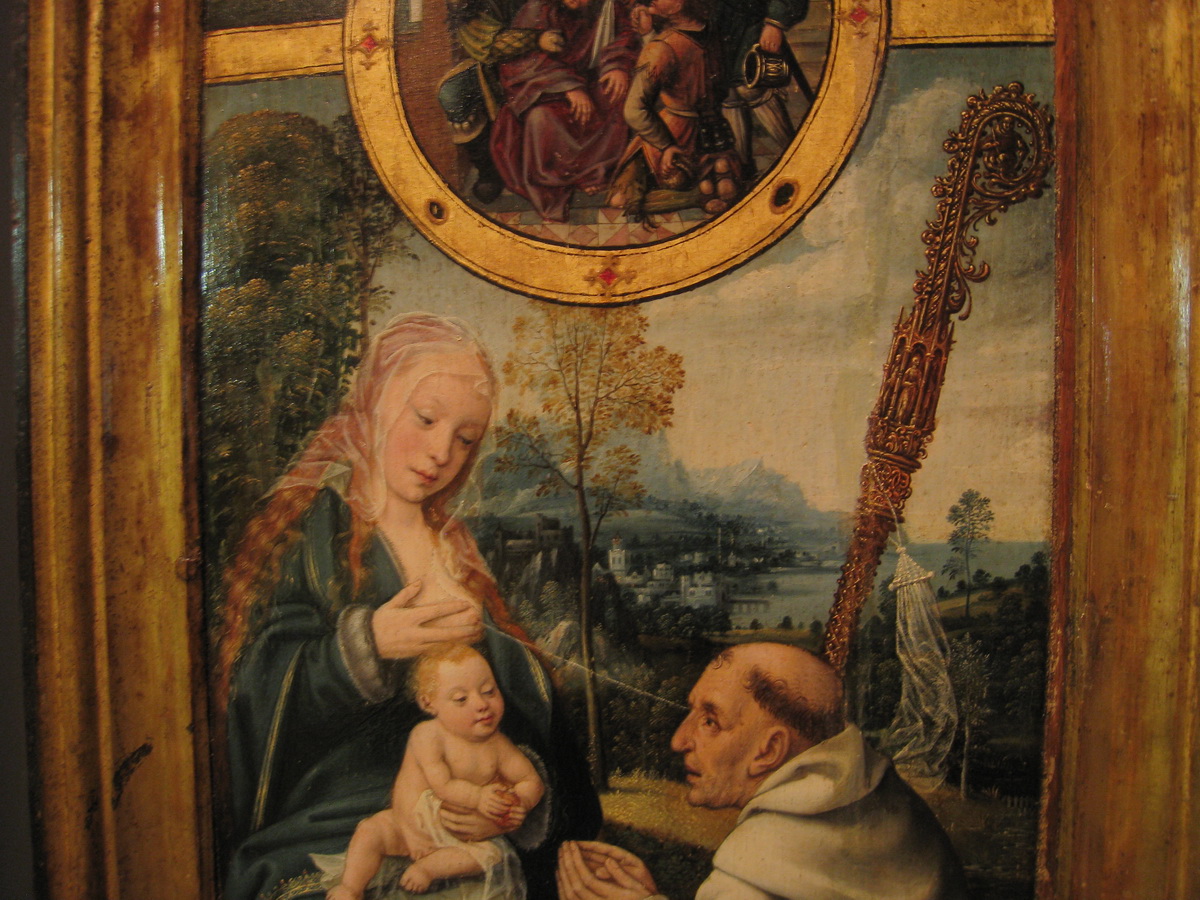 deel van schilderij met Maria met kind